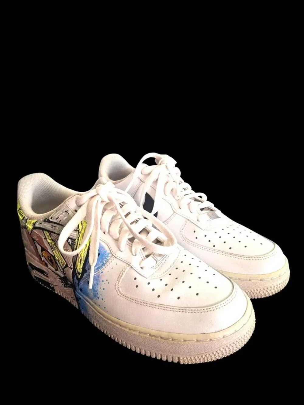Custom Hand-Painted Nike Air Force 1 Shoes I With Anime Artwork Size 8.5 *SH!14